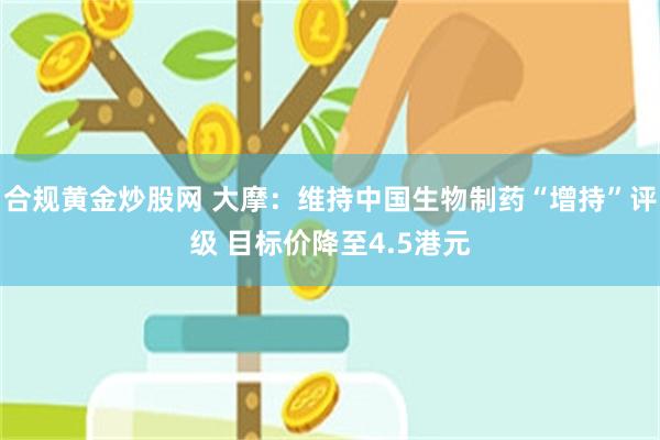 合规黄金炒股网 大摩：维持中国生物制药“增持”评级 目标价降至4.5港元