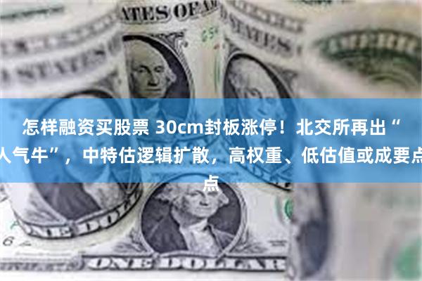 怎样融资买股票 30cm封板涨停！北交所再出“人气牛”，中特估逻辑扩散，高权重、低估值或成要点