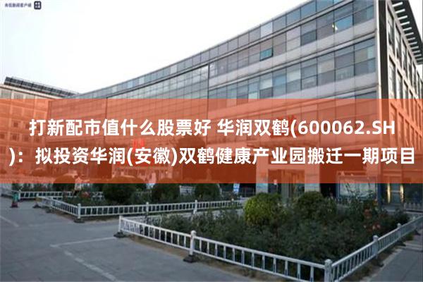 打新配市值什么股票好 华润双鹤(600062.SH)：拟投资华润(安徽)双鹤健康产业园搬迁一期项目