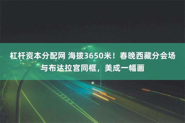 杠杆资本分配网 海拔3650米！春晚西藏分会场与布达拉宫同框，美成一幅画